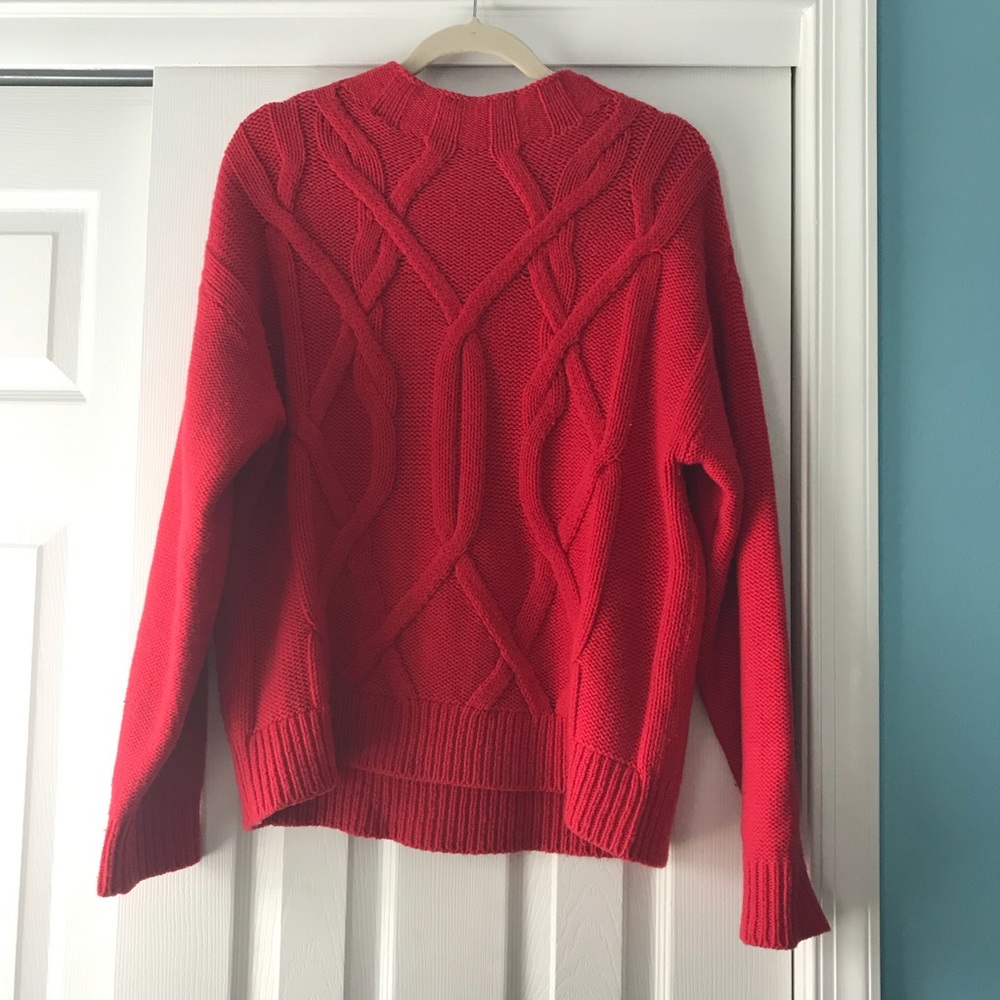 Everlane Cable Knit Mock Neck Sweater